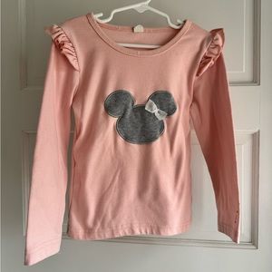 🔵 3 for $9 Minnie Mouse 5T Long Sleeve Top Light Pink